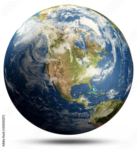 World map globe - America