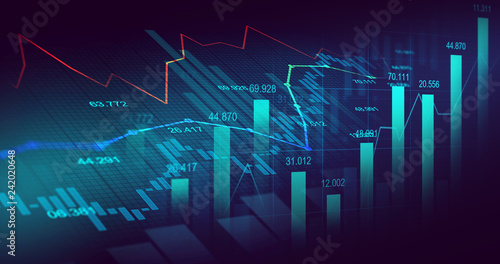 Stock market or forex trading graph in graphic concept photo