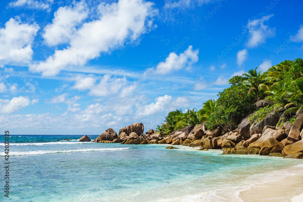 paradise beach on the seychelles, anse cocos, la digue 22