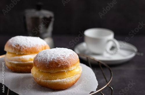 Freshly baked Berlin donuts