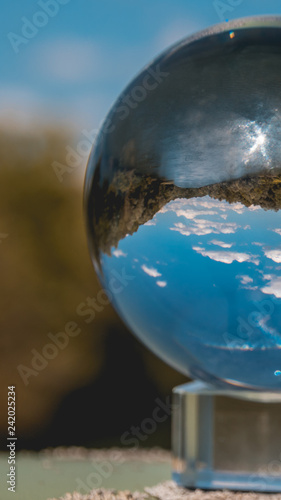 Smartphone HD wallpaper of crystal ball landscape shot at the isar near Landau - Bavaria - Germany