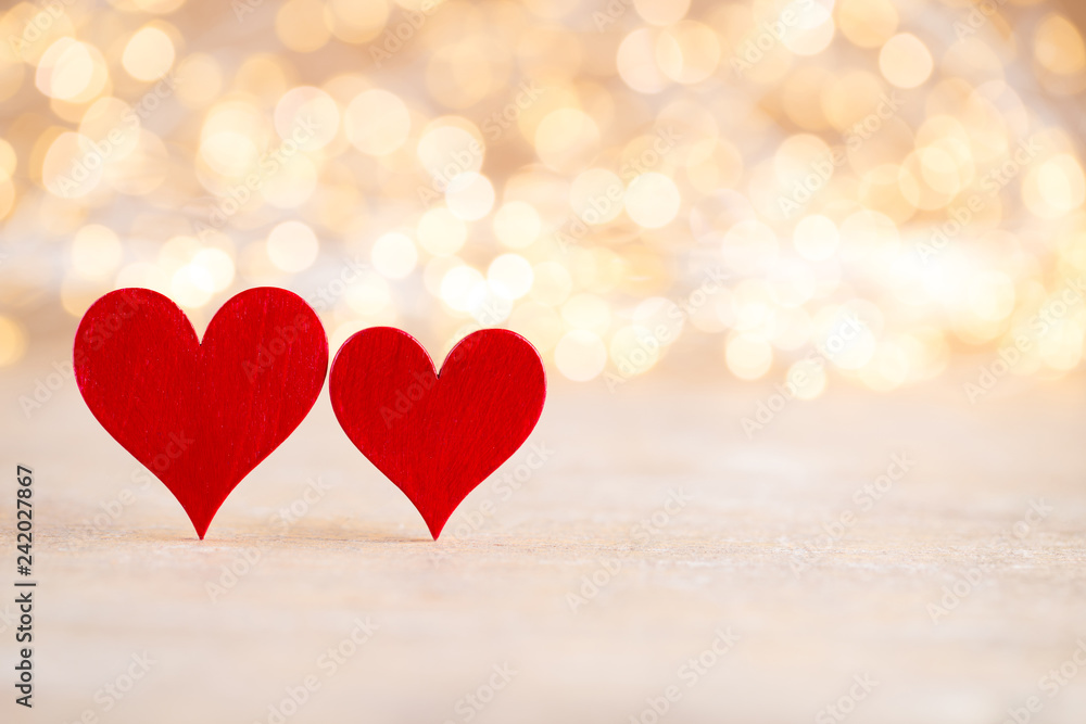 Red heart bokeh background, valentine day greeting card. Red heart bokeh background, valentine day greeting card.