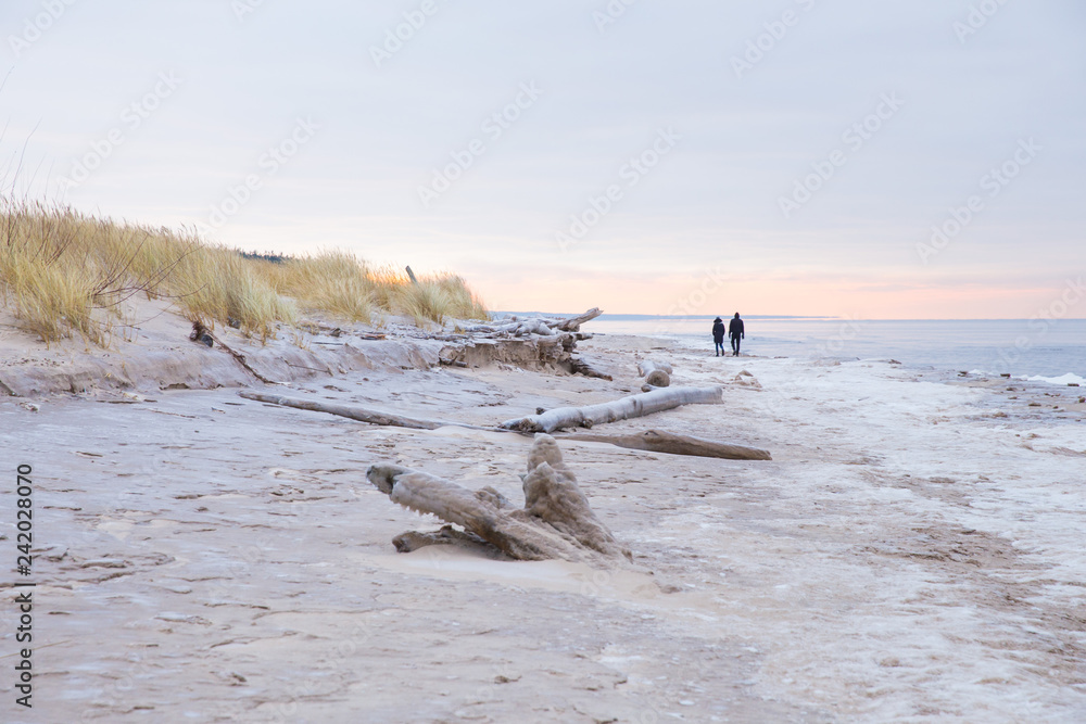 Fotografie Frozen baltic sea and snow