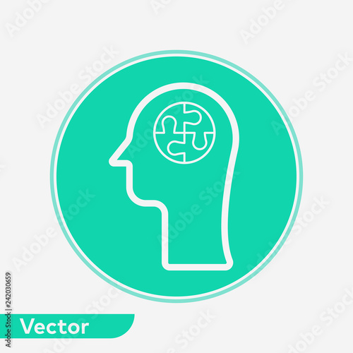 Head with puzzle vector icon sign symbol