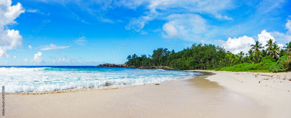 beautiful paradise beach at the police bay, seychelles 40
