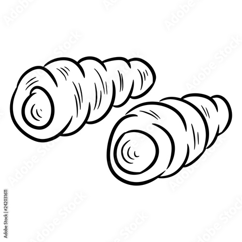 Tubes with whipped cream doodle. Isolated sketch