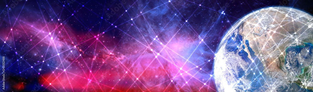 Line and dot pattern and colorful space background. Elements of this image furnished by NASA. Line and dot pattern and colorful space background. Elements of this image furnished by NASA.