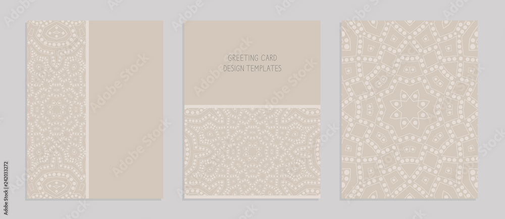 Templates for greeting and business cards, brochures, covers with turkish motifs. Oriental pattern  Mandala. For Wedding invitation, save the date, RSVP. Arabic, Islamic, asian, indian, african motif