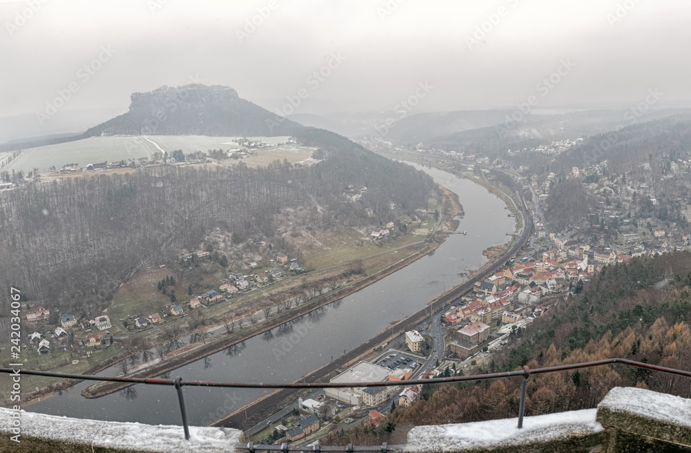 Panoramablick auf Königstein an der Elbe