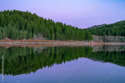 Spooner Lake Purple Sky Reflection, Lake Tahoe Basin, Nevada © Dominic Gentilcore