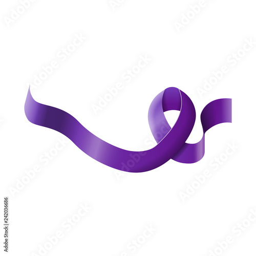 Canvas Print Purple ribbon leprosy day isolated