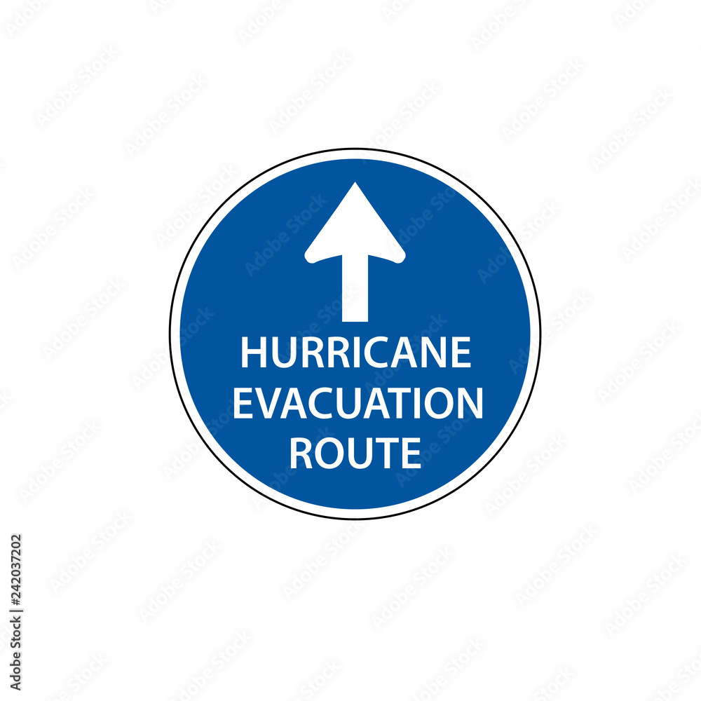 USA traffic road sign. emergency management sign,a designated hurricane evacuation route. vector illustration USA traffic road sign. emergency management sign,a designated hurricane evacuation route. vector illustration