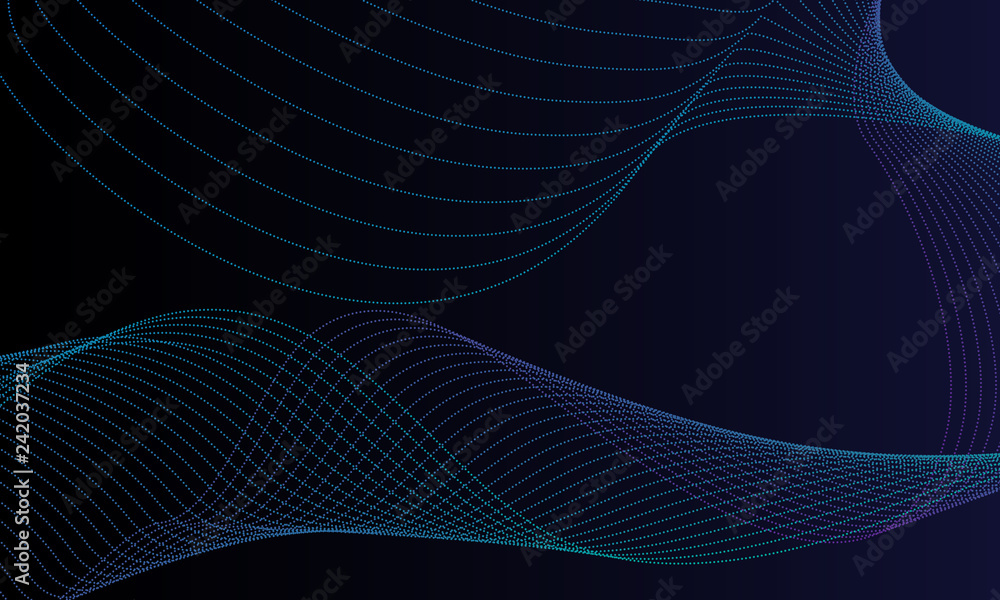 Abstract background with dots waves. Colorful line points and particles. Flowing dynamic elements. Abstract background with dots waves. Colorful line points and particles. Flowing dynamic elements.