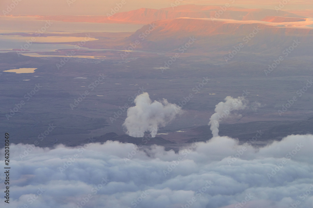 Icelandic Volcano Eruption Steam