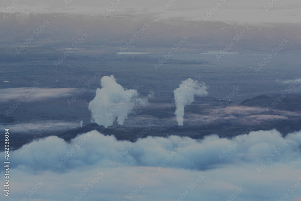 Fototapeta premium Icelandic Volcano Eruption Steam