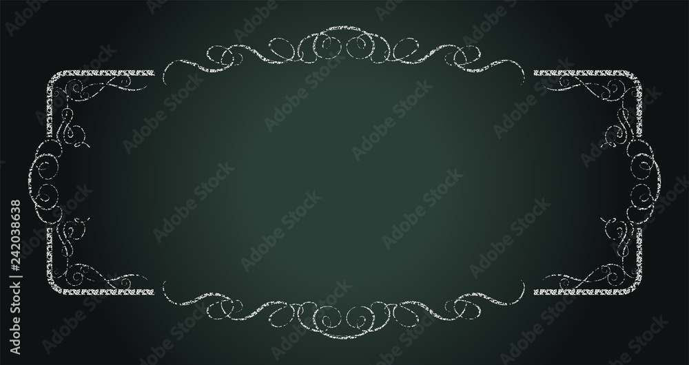 バロック調フレーム 黒板にチョークタッチ クラシカルオーナメント 飾り罫 手描きタッチ Stock Vector Adobe Stock