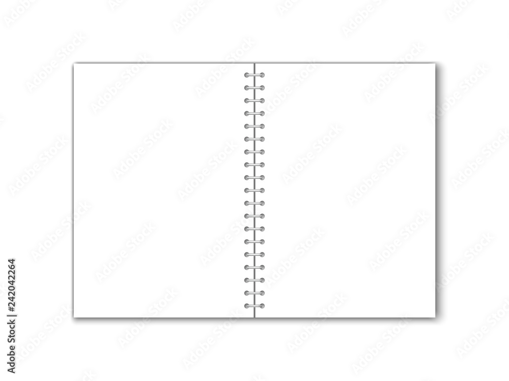 Detailed vector blank paper notebook with circular binding. Detailed vector blank paper notebook with circular binding.