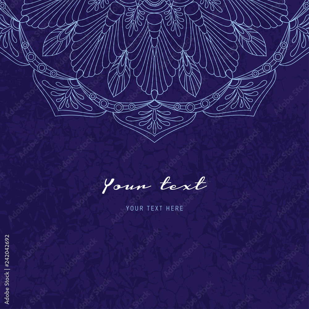 Greeting holiday card with grunge texture and mandala Greeting holiday card with grunge texture and mandala