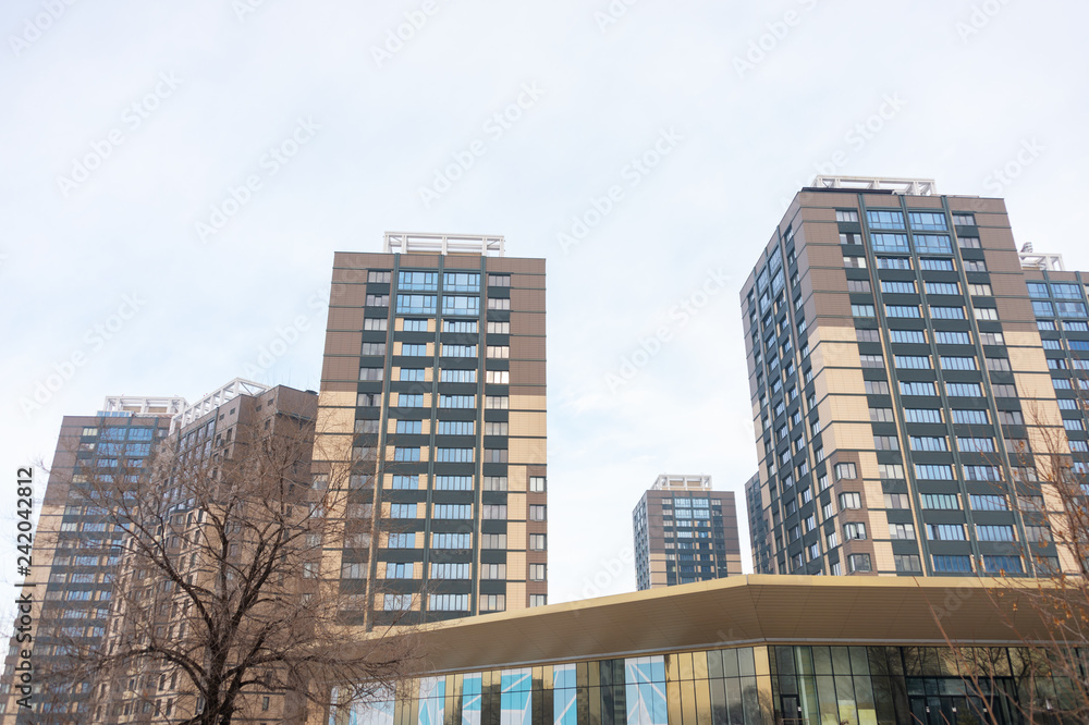 New block of modern apartments with balconies New block of modern apartments with balconies