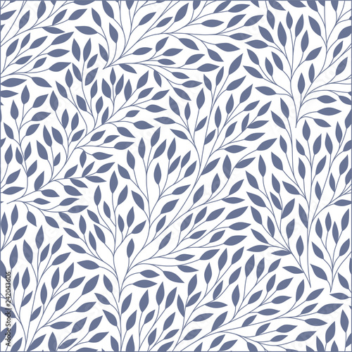 Leaves seamless pattern. Vector illustration. Endless texture for season spring and summer design. Can be used for wallpaper, textile, gift wrap, greeting card background.