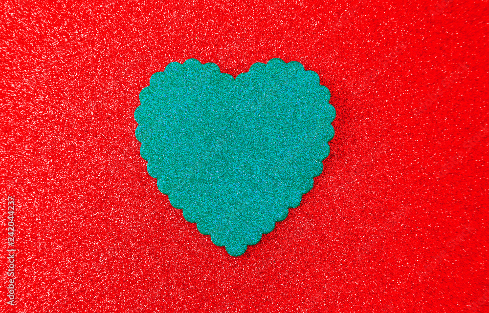 Obraz premium Simple Background with a Glittery Love Heart Pefect for Adding a Message of Devoation
