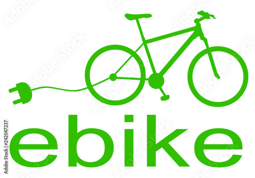 ebike silhouette grün isoliert