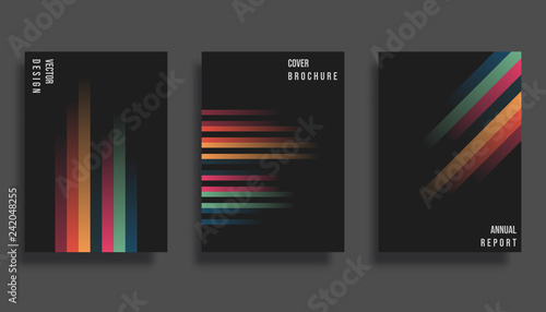 Abstract cover design. Gradient vector lines background
