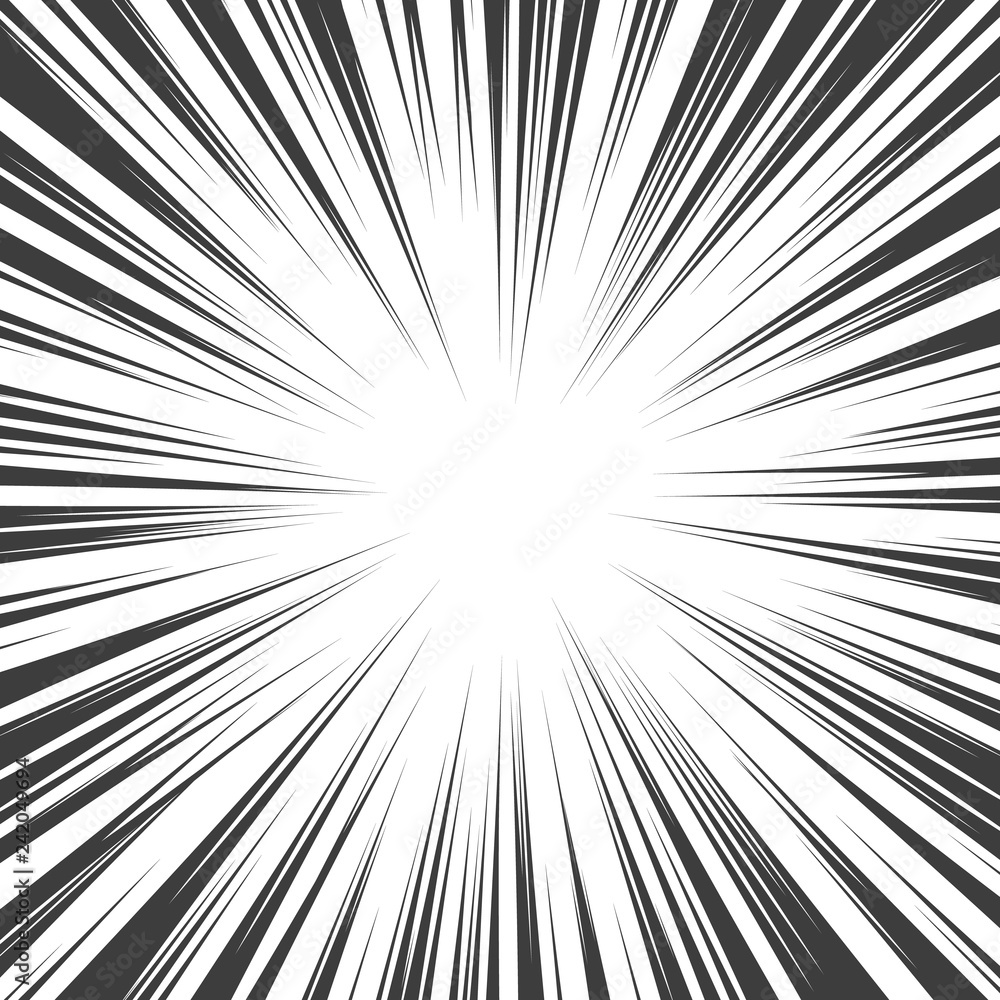 Obraz premium Graphic Explosion with Speed Lines. Comic Book Design Element. Vector Illustration