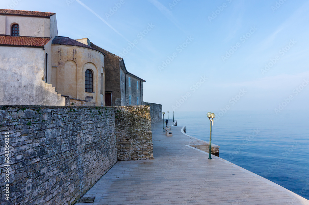 view of seafront in Porec, Istria, Croatia