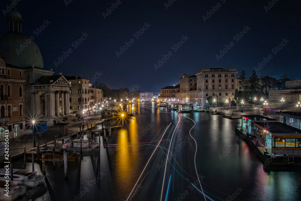 Grand Canal in night time, Venice, Italy
