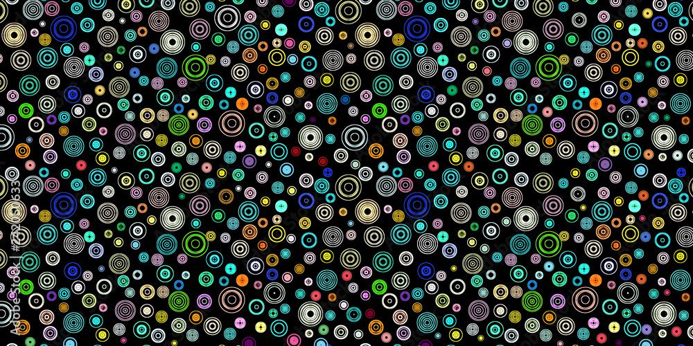 Abstract Colorful Circles on Black Background Abstract Colorful Circles on Black Background