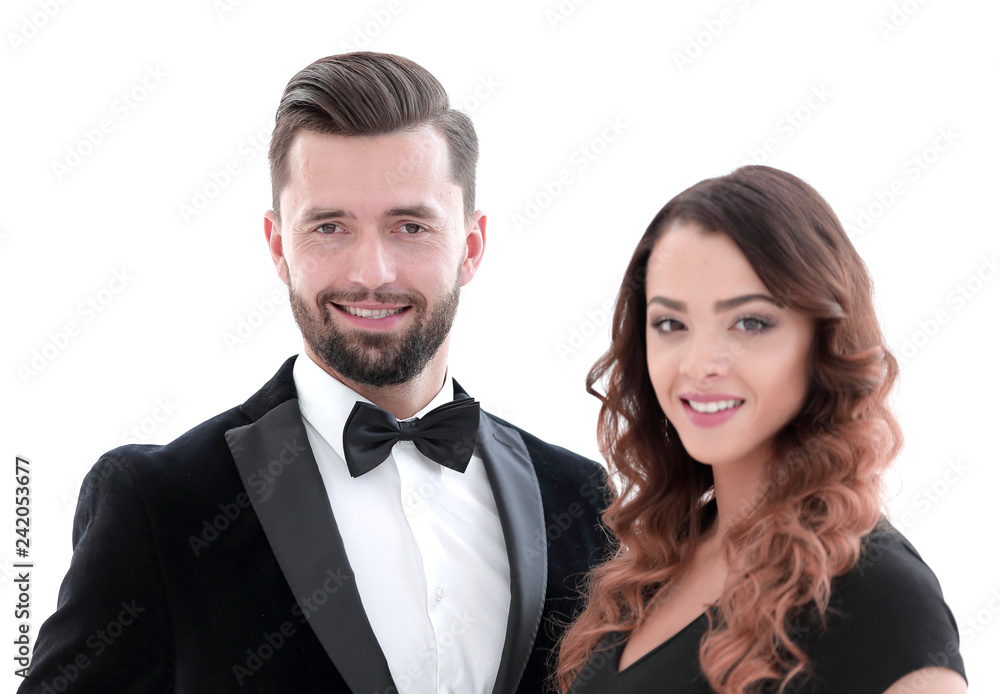 Portrait of a handsome man looking at the camera with a woman Portrait of a handsome man looking at the camera with a woman