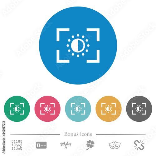 Camera saturation setting flat round icons