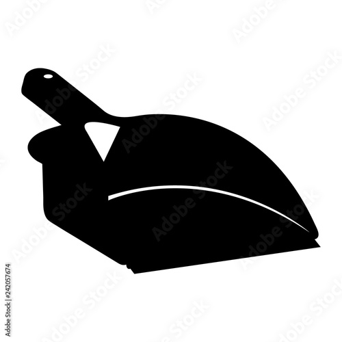 Isolated black and white dustpan as an icon - Eps10 vector graphics and illustration