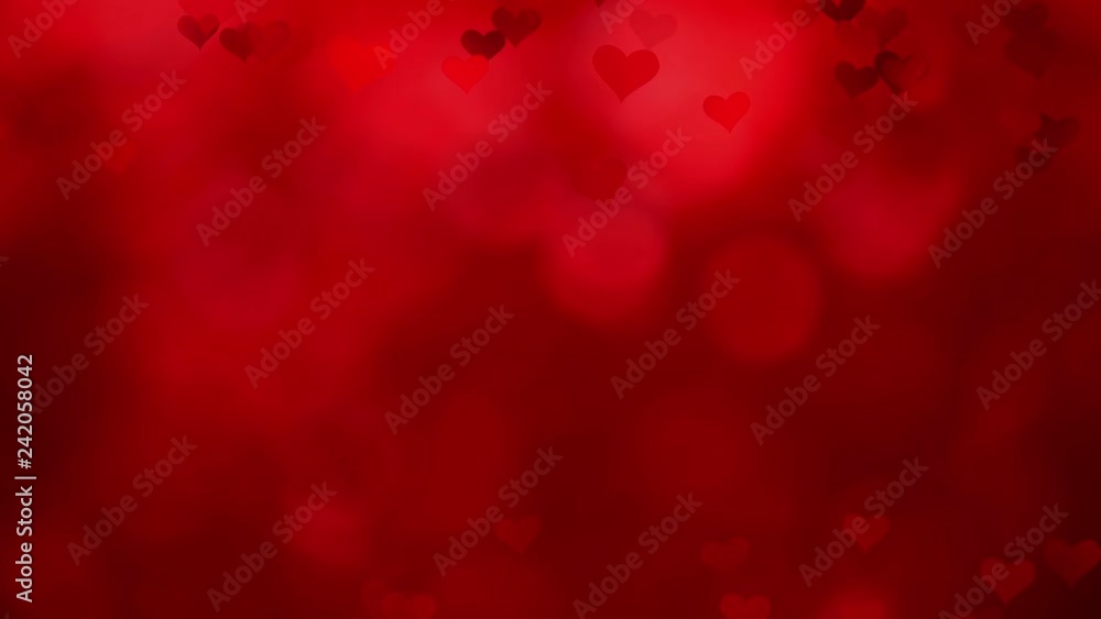 Beautiful red colored valentine day background with heart shapes in slow motion. Beautiful red colored valentine day background with heart shapes in slow motion.
