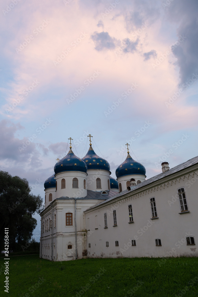 Holy Cross Cathedral of St. Yuryevsky Monastery. Velikiy Novgorod,Russia