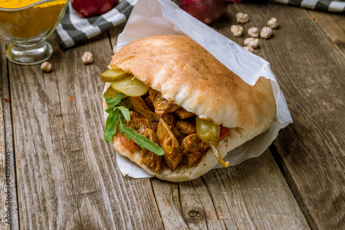 the Turkey Shawarma in pita bread