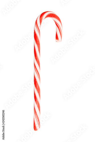 traditional holiday Candy Cane striped in christmas colours isolated on white background
