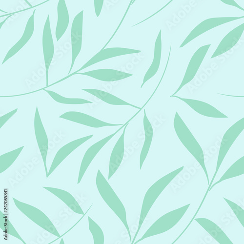 Vector floral seamless pattern in hand drawn style with flowers and leaves on white background greeting card template.