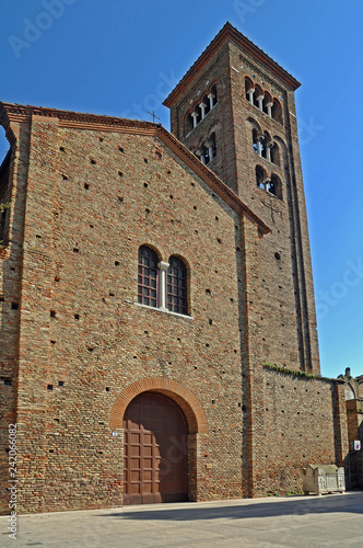 Italy Ravenna Saint Francis Basilica with the bell tower. 