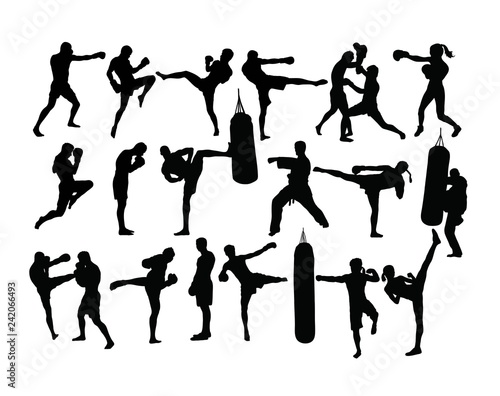 Boxing Sport Silhouettes Activity, art vector design