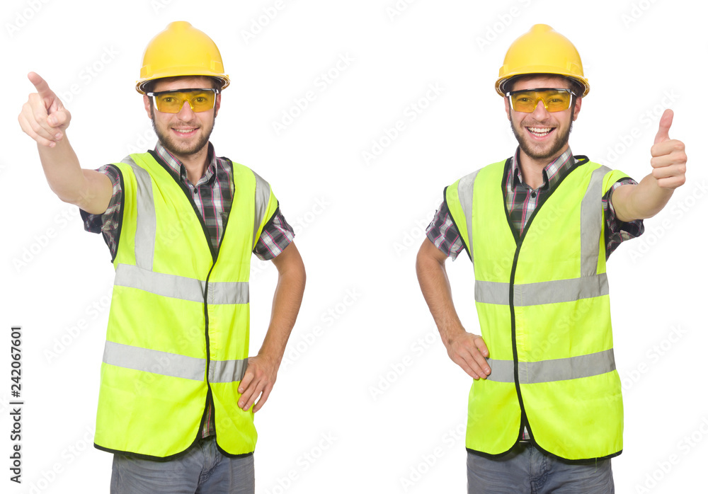 Industrial worker isolated on white 