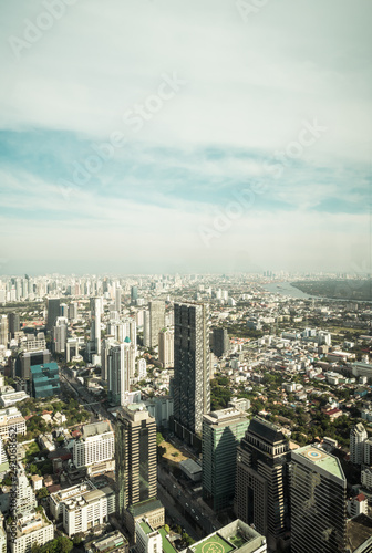 Beautiful cityscape with architecture and building in Bangkok Thailand © topntp