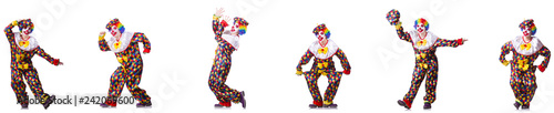 фотографія Funny male clown isolated on white