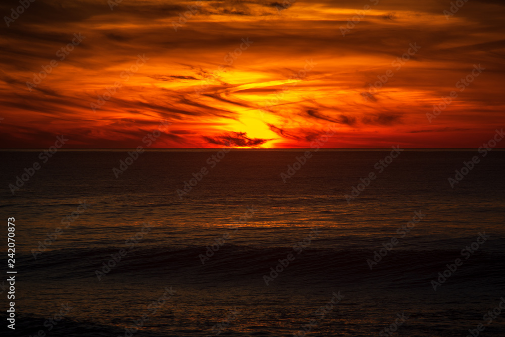 sunset in the ocean