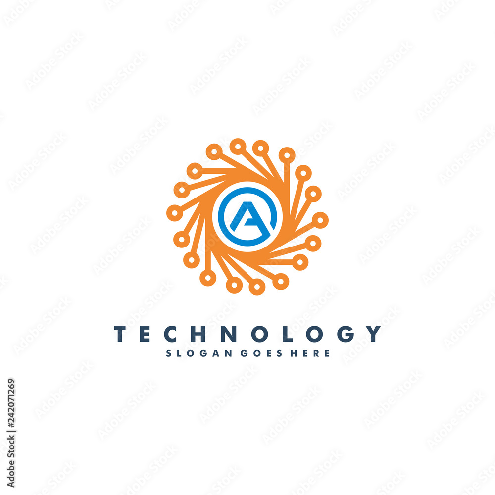 Letter A technology logo template vector illustration Letter A technology logo template vector illustration