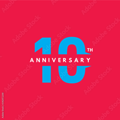 10 Year Anniversary Vector Template Design Illustration