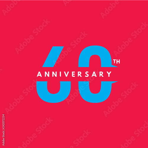 60 Year Anniversary Vector Template Design Illustration
