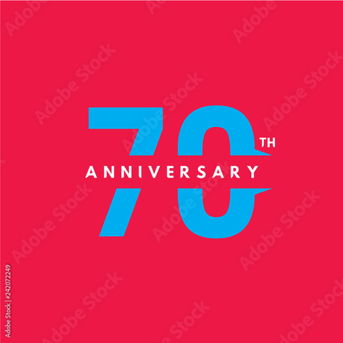 70 Year Anniversary Vector Template Design Illustration