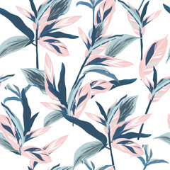 Keuken achterwand Planten patronen Palmbladeren in pastel naadloos motief  © MSNTY_STUDIOX